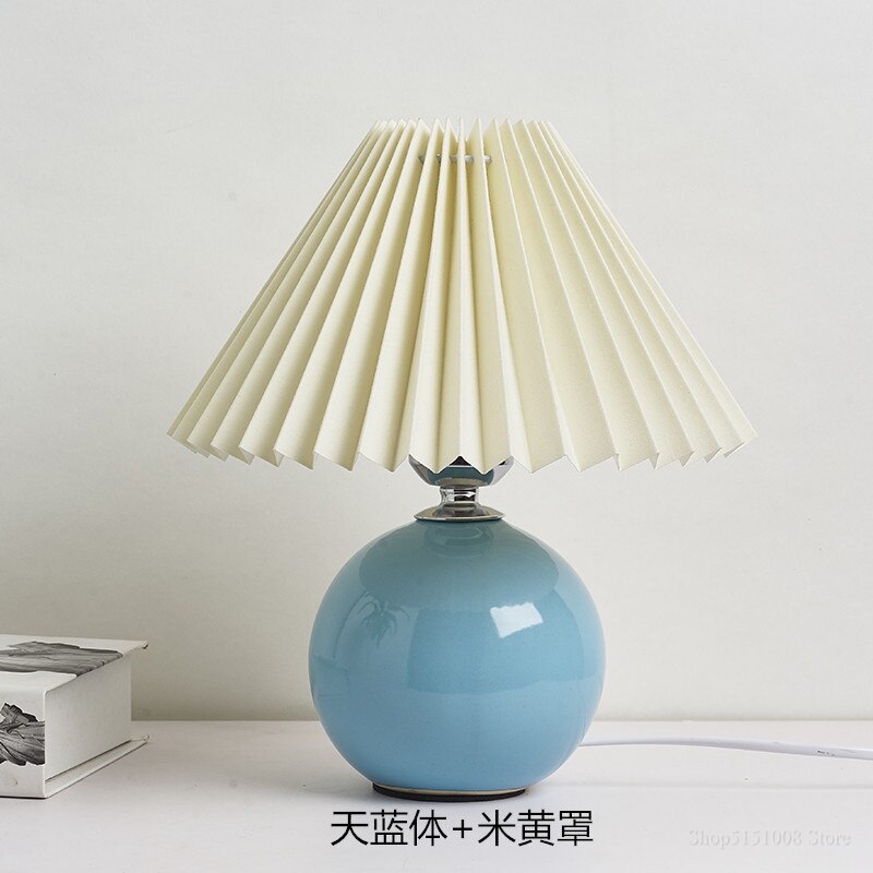 Nordic Ceramic Table Lamp Pleated (Multi Colors)