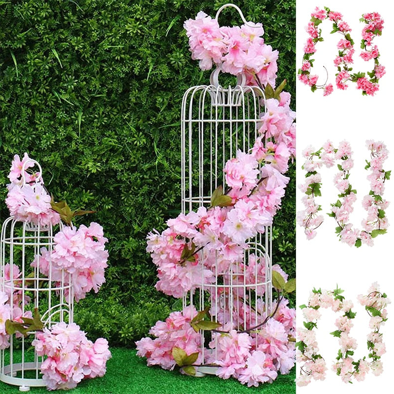 2.3m Flower Garland Artificial Flower String With Leaves Silk Ivy Vine