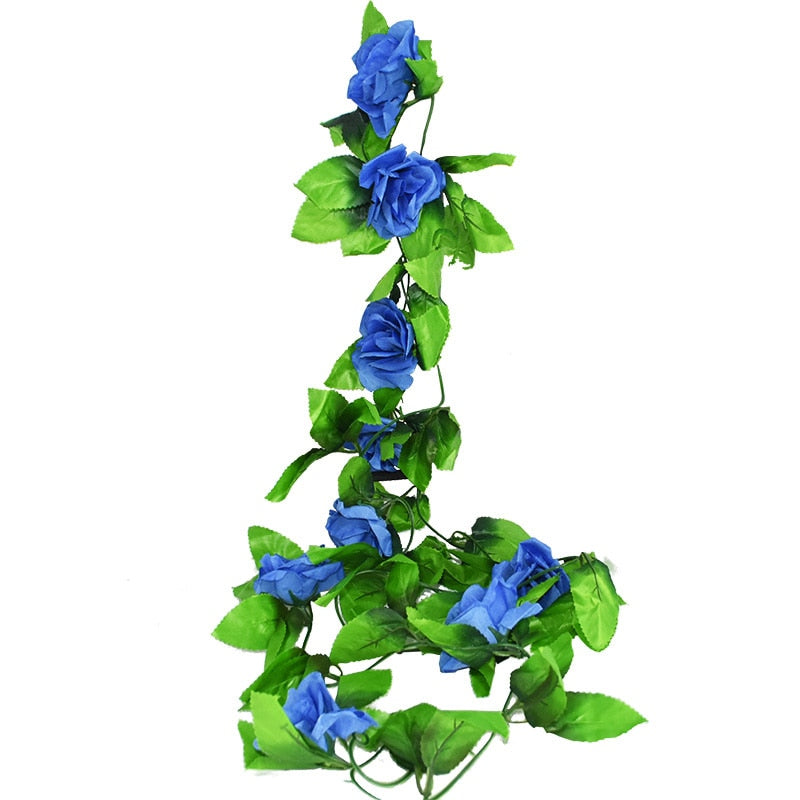 Silk Artificial Rose Vine Hanging Flowers For Wall Decoration