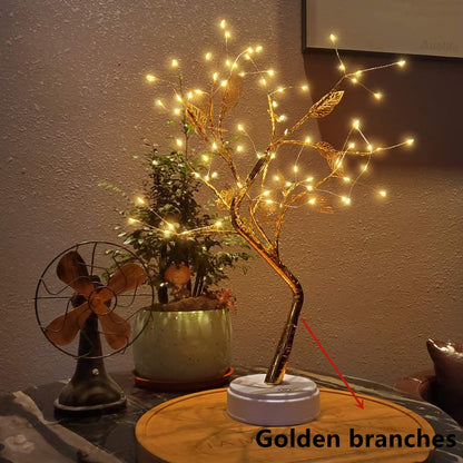 LED Night Lights Mini Tree Table Lamp Garland Fairy String Light Decoration (Multi Styles)