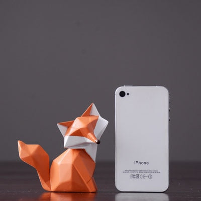 ERMAKOVA Nordic Modern Abstract Geometric Orange Fox Figurine Statue