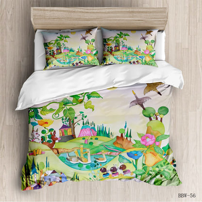 Watercolor Cartoon Series Bedding Set Quilt Cover & Pillow Case