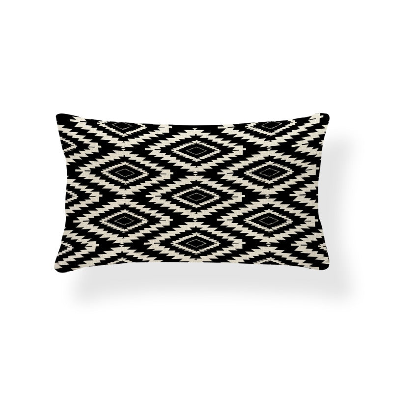 Rectangle Cushion Cover Geometry Pillow Cover Nordic Style Decoration Throw Pillow Covers Zigzag 30X50 Cotton Linen Customized