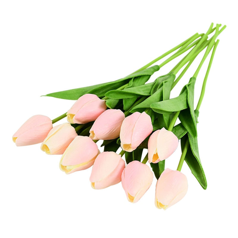 10PCS Tulip Artificial Flower Real Touch Artificial Bouquet PE Fake Flower