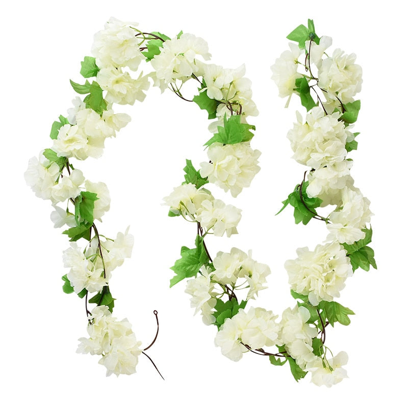 2.3m Flower Garland Artificial Flower String With Leaves Silk Ivy Vine