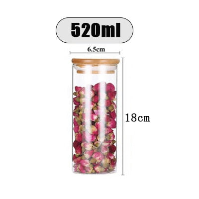 Transparent glass jars Seal jars Grains storage Bottles spice jar kitchen storage cans Kitchen Storage Organization