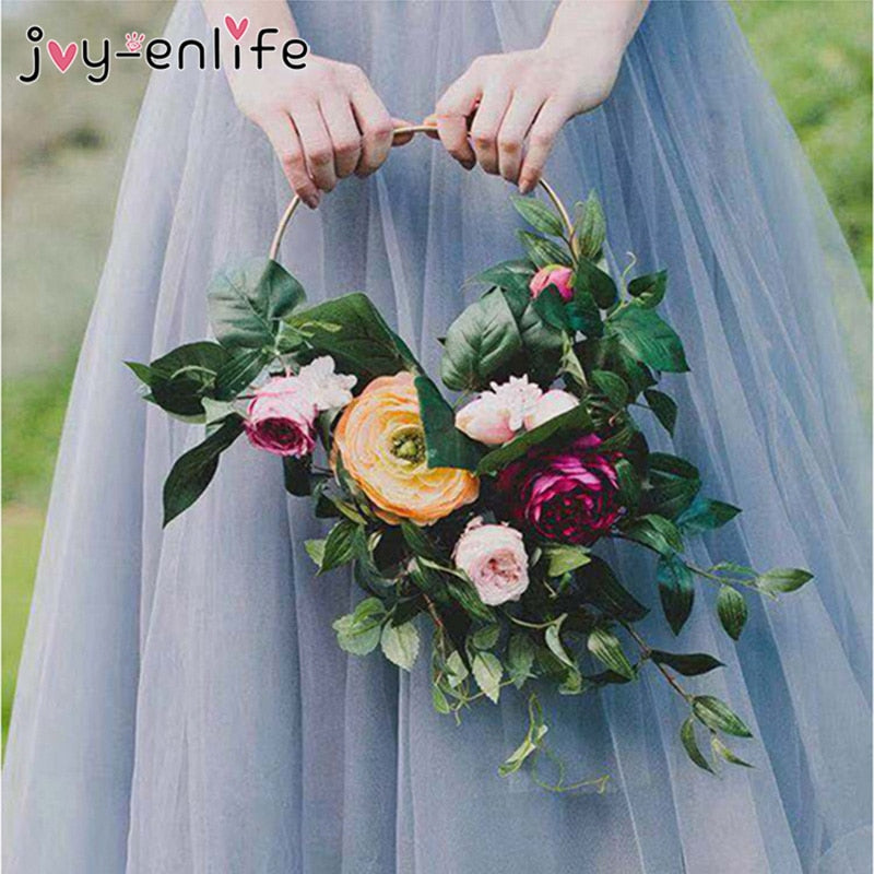 Metal Ring Artificial Flower Garland