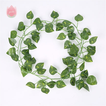 1Pc 230Cm Green Vine Silk Artificial Ivy Hanging Leaf Garland Plant Creeper Leaf