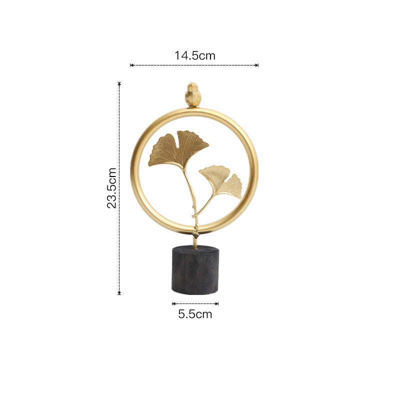 Nordic Gold Ginkgo Leaf Crafts Sculpture Luxury Desktop Ornaments (Multi Styles)