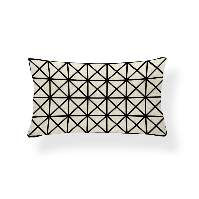 Rectangle Cushion Cover Geometry Pillow Cover Nordic Style Decoration Throw Pillow Covers Zigzag 30X50 Cotton Linen Customized