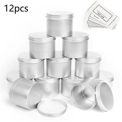 12pcs/24pcs Pack 100ml Round Empty Aluminum Jar Tea Package Box Sundry Kitchen Seasoning Pot Gold Silver Black Containers