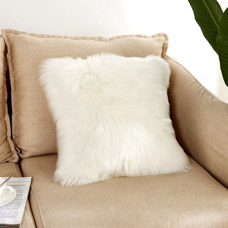 Nordic Faux Fur Cushion Cover (Multi Colors)