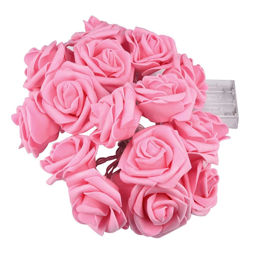 USB/Battery Operated 10/20/40 LED Rose Flower String Lights Artificial Flower Bouquet Garland