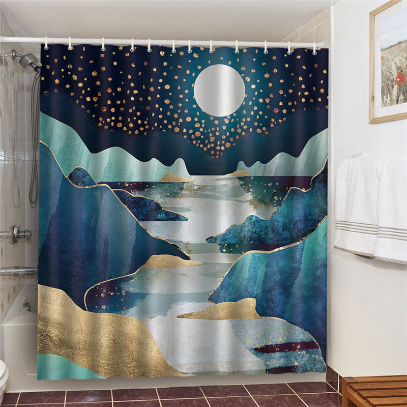 3D Waterproof Bathroom Curtain