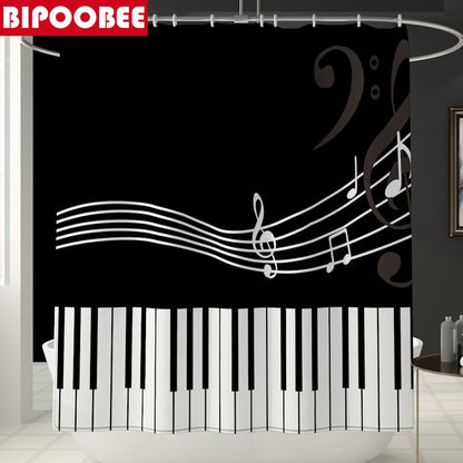 Piano Key Musical Bathroom Decor Non-Slip (With Hooks)