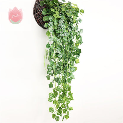 1Pc 230Cm Green Vine Silk Artificial Ivy Hanging Leaf Garland Plant Creeper Leaf