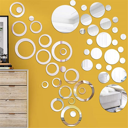 3D Mirror Wall Sticker Love Round Acrylic Wall Sticker DIY