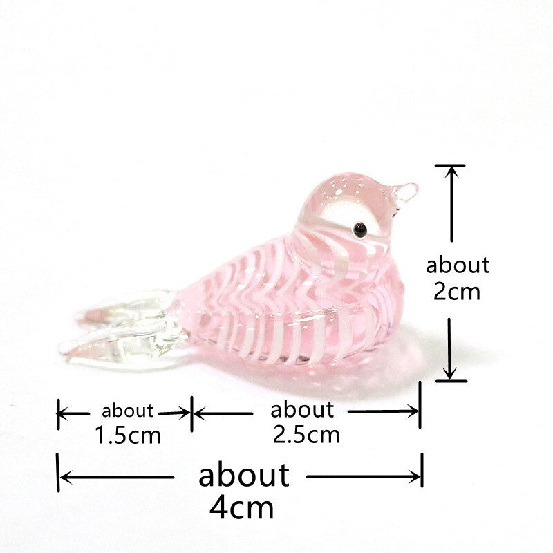 Custom Mini Glass Bird Figurine 4cm (Multi Colors)