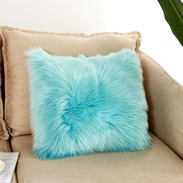 Nordic Faux Fur Cushion Cover (Multi Colors)