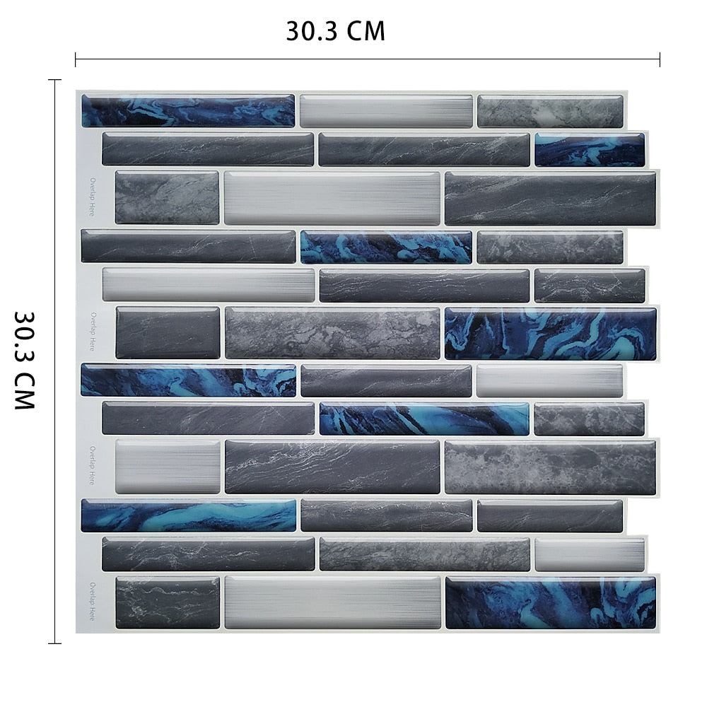 3D Waterproof Self Adhesive Mosaic Vinyl Wall Sticker Tiles Peel and Stick Backsplash