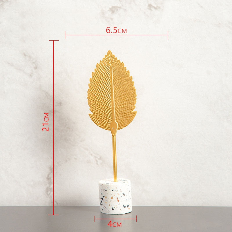 Nordic Gold Ginkgo Leaf Crafts Sculpture Luxury Desktop Ornaments (Multi Styles)