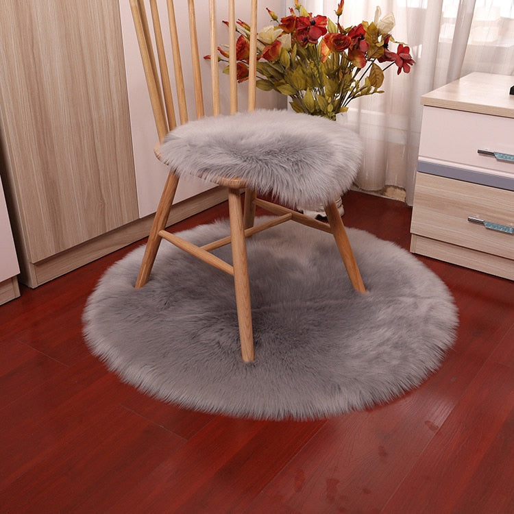 Luxury Soft Small Artificial Sheepskin Rug Chair Cover (Multi Colors)