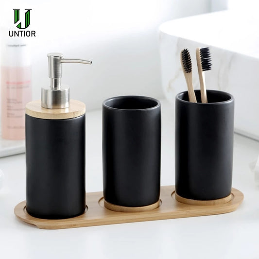 UNTIOR 3PCS Ceramic Bathroom Accessories Set