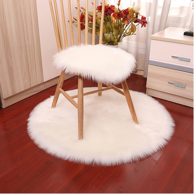 Luxury Soft Small Artificial Sheepskin Rug Chair Cover (Multi Colors)