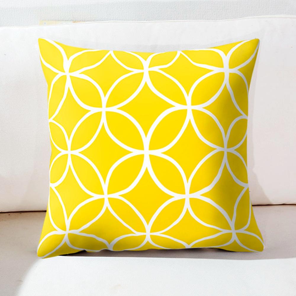 Yellow Black Geometric Pattern Square Cushion Cover Pillow Case Polyester Throw Pillows Cushions For Home Decor 45x45cm