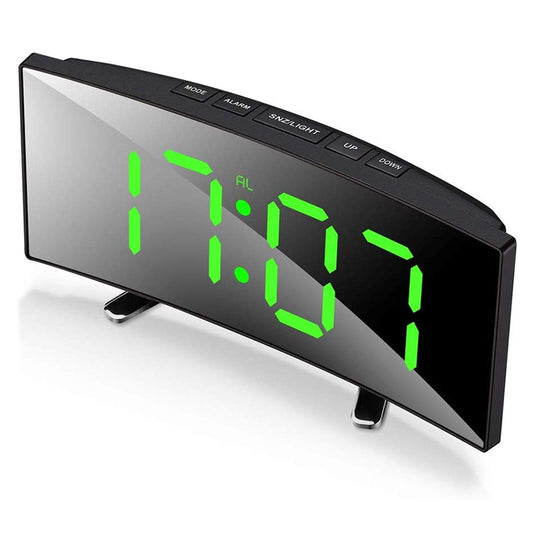 7 Inch Digital Led Alarm Clock Curved Dimmable Large Numbers (Multi Styles/Colors)