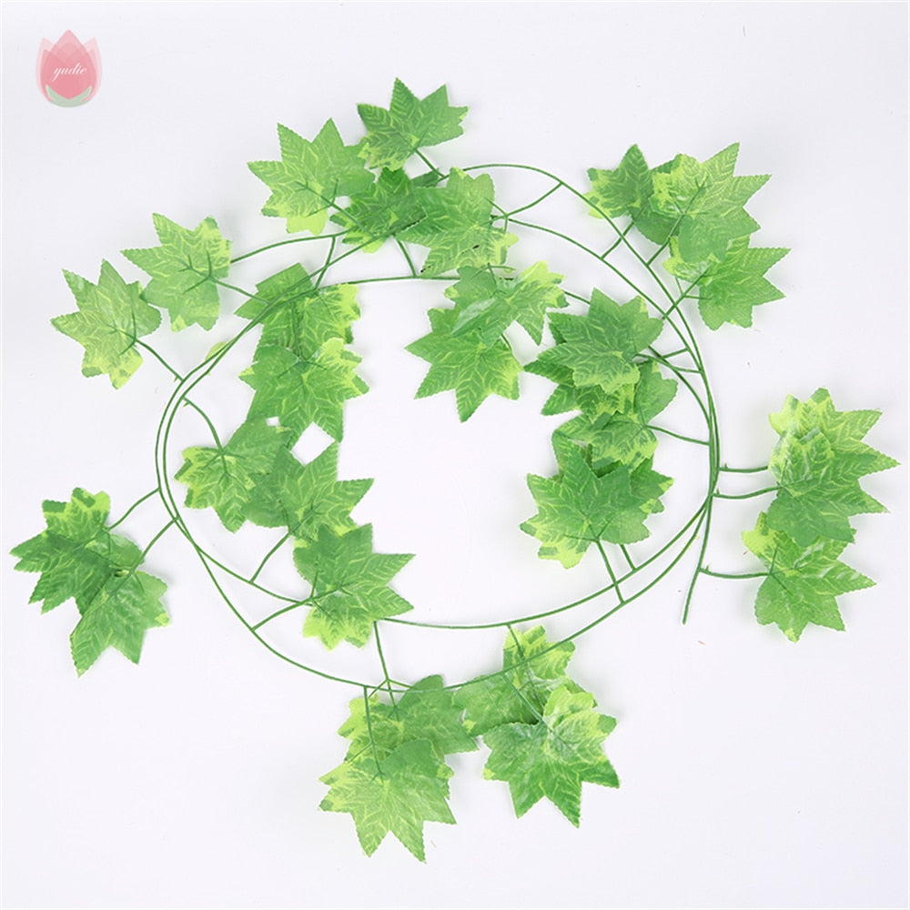 1Pc 230Cm Green Vine Silk Artificial Ivy Hanging Leaf Garland Plant Creeper Leaf