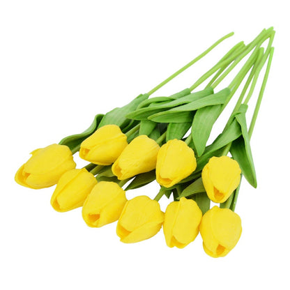 10PCS Tulip Artificial Flower Real Touch Artificial Bouquet PE Fake Flower