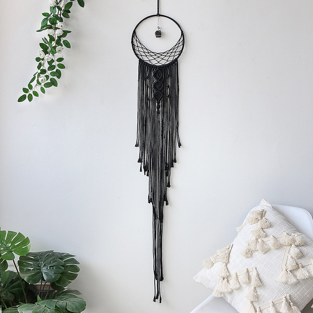 Black Moon Star Macrame Dream catcher Nordic Home Decoration Accessories Boho