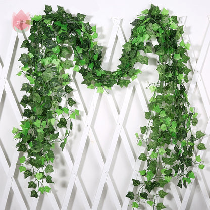 1Pc 230Cm Green Vine Silk Artificial Ivy Hanging Leaf Garland Plant Creeper Leaf