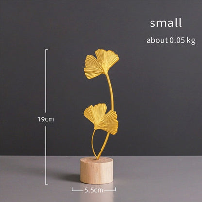 Nordic Gold Ginkgo Leaf Crafts Sculpture Luxury Desktop Ornaments (Multi Styles)