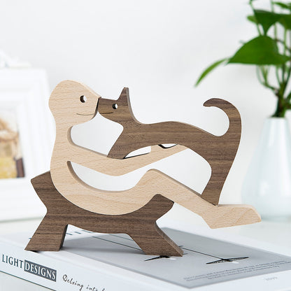 Handmade Wood Dog Decor Sculptures (Multi Styles)