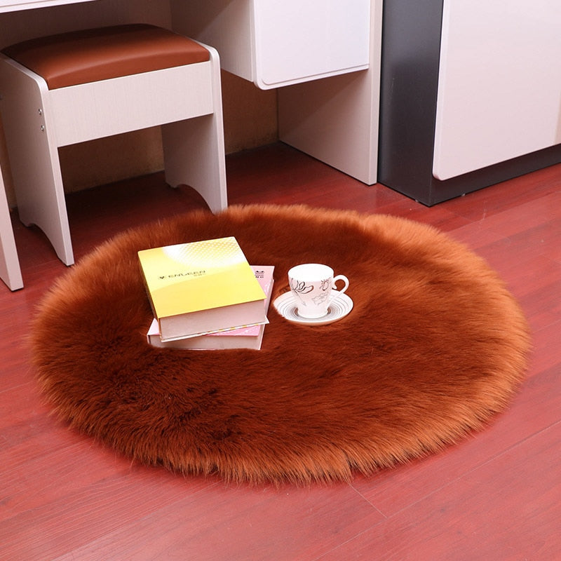 Luxury Soft Small Artificial Sheepskin Rug Chair Cover (Multi Colors)