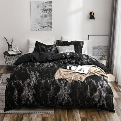 Quilted Sanding Marble Duvet Cover Set Twin Full Queen King