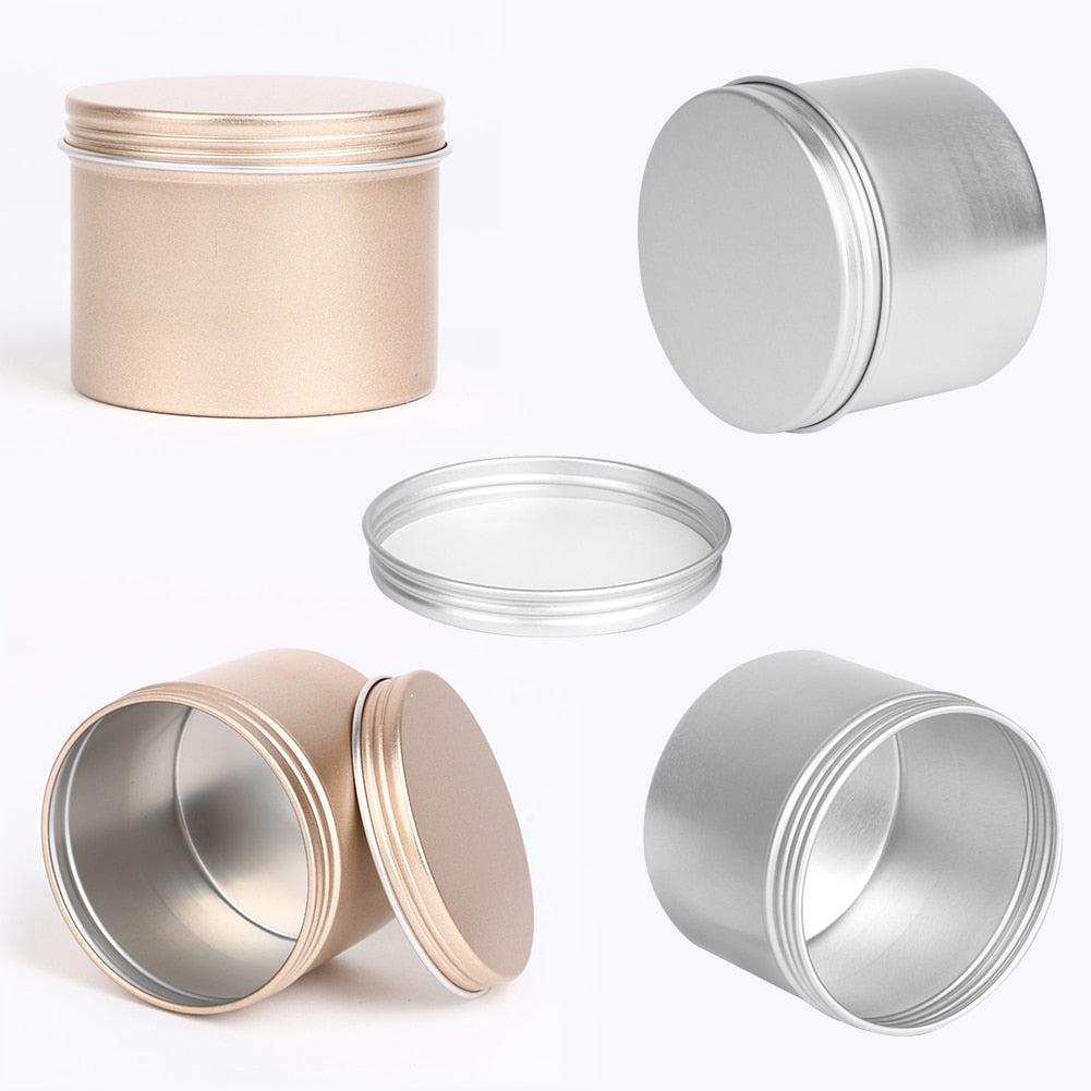 12pcs/24pcs Pack 100ml Round Empty Aluminum Jar Tea Package Box Sundry Kitchen Seasoning Pot Gold Silver Black Containers