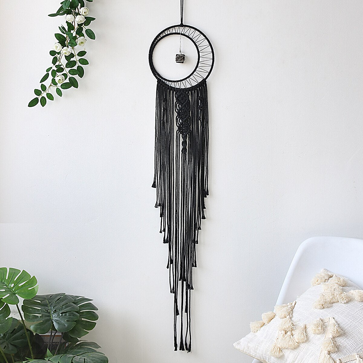 Black Moon Star Macrame Dream catcher Nordic Home Decoration Accessories Boho