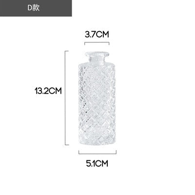 Simple Transparent Glass Small Nordic Aromatherapy Bottle Vase (Multi Styles)