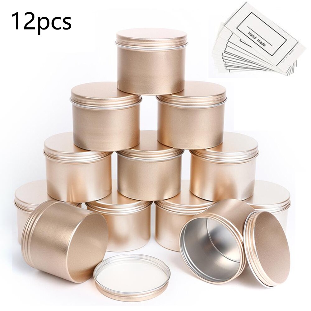 12pcs/24pcs Pack 100ml Round Empty Aluminum Jar Tea Package Box Sundry Kitchen Seasoning Pot Gold Silver Black Containers