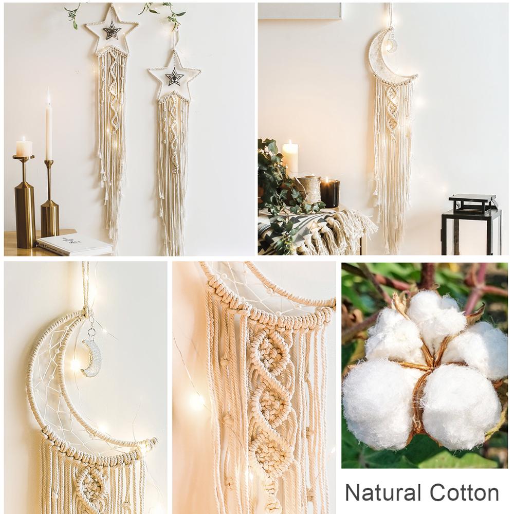 Nordic Star Moon Macrame Home Decor Dreamcatcher Wall Hangings