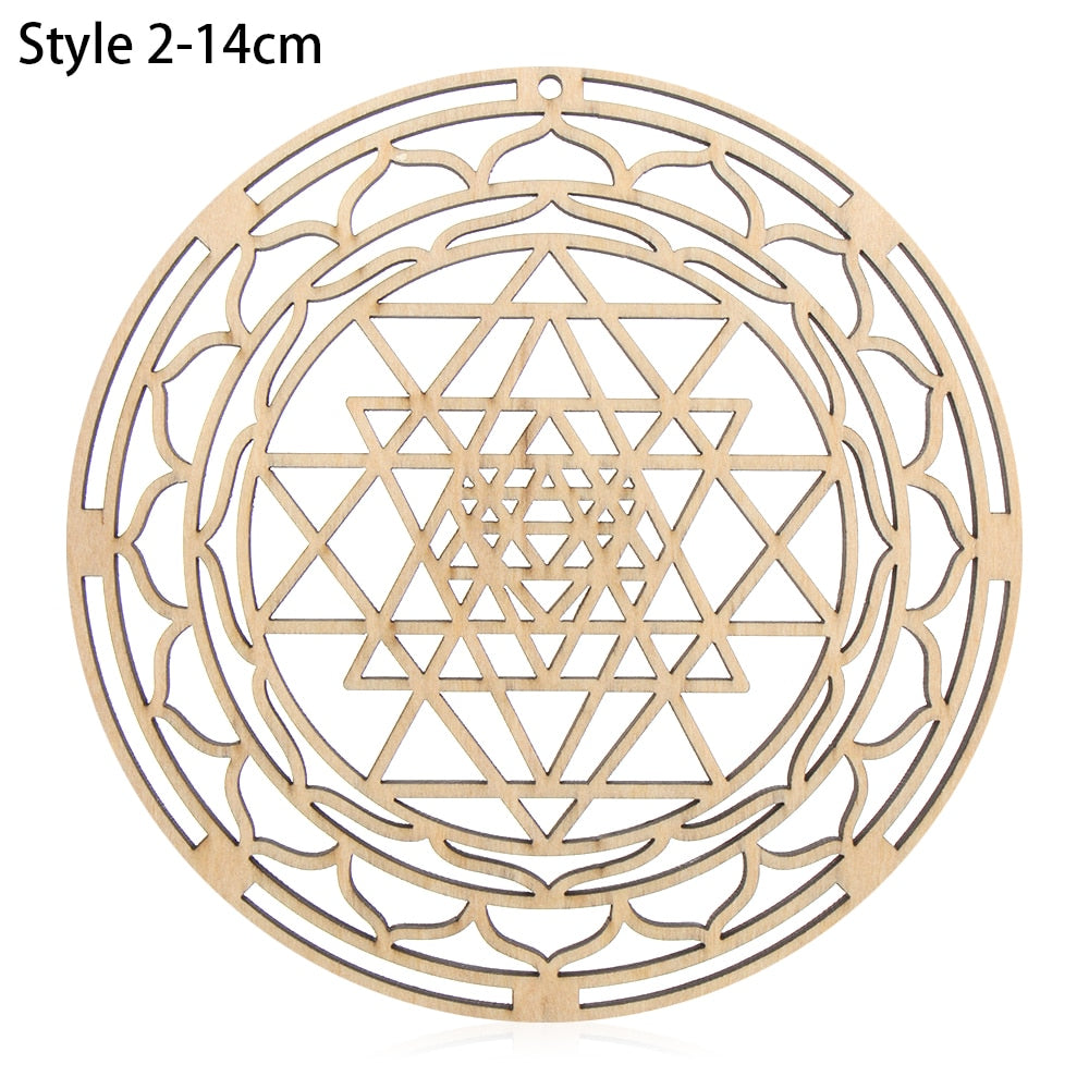 1PC Wood Wall Flower of Life Shape Non-slip Coaster