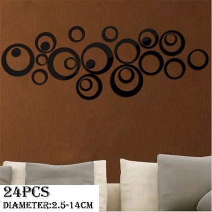 3D Mirror Wall Sticker Love Round Acrylic Wall Sticker DIY