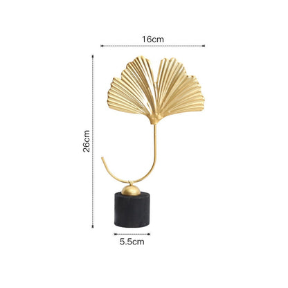 Nordic Gold Ginkgo Leaf Crafts Sculpture Luxury Desktop Ornaments (Multi Styles)