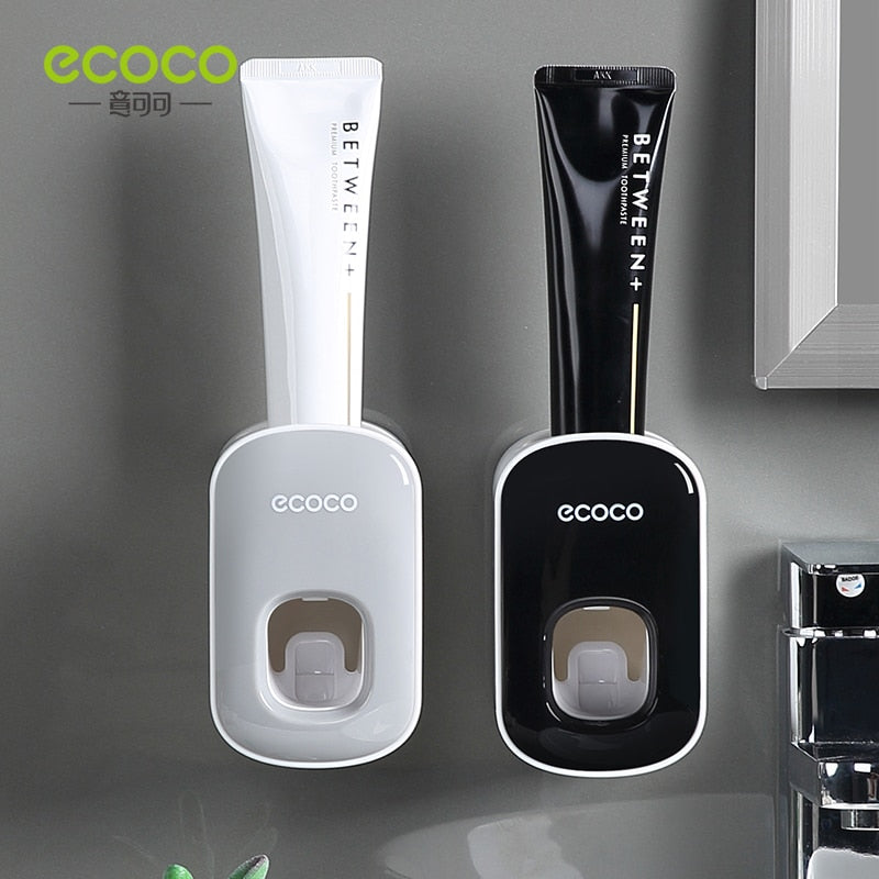 ECOCO Wall Mount Automatic Toothpaste Dispenser Bathroom Accessories Set