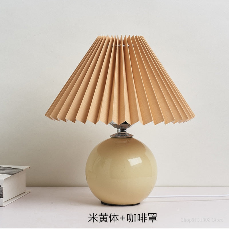 Nordic Ceramic Table Lamp Pleated (Multi Colors)