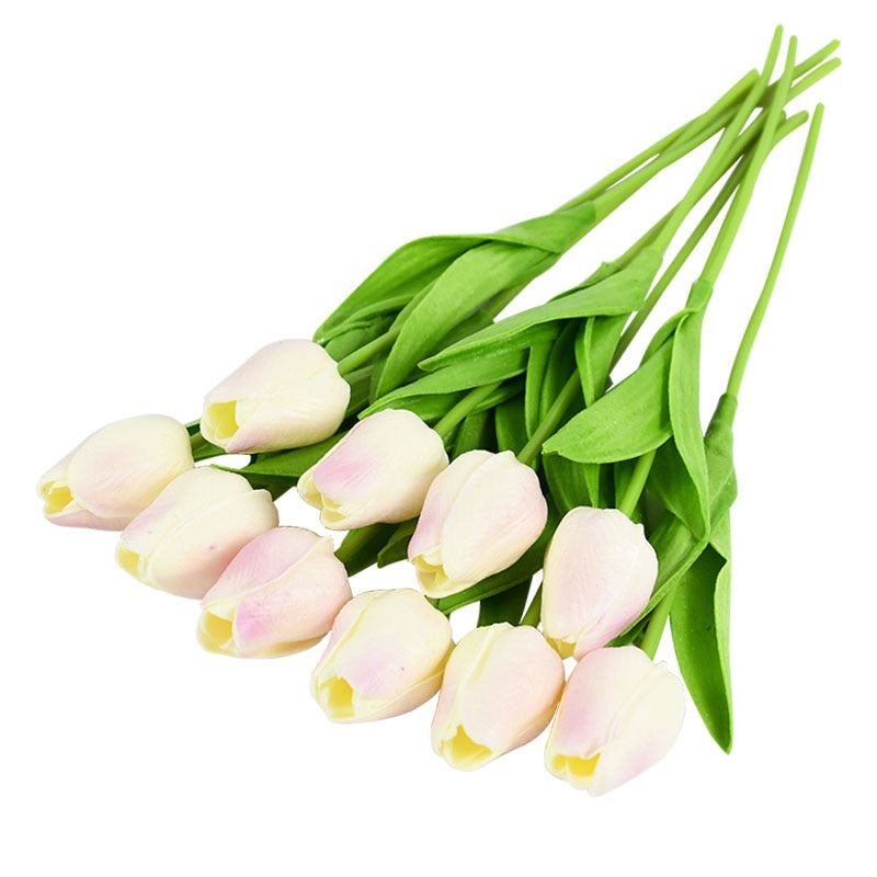 10PCS Tulip Artificial Flower Real Touch Artificial Bouquet PE Fake Flower