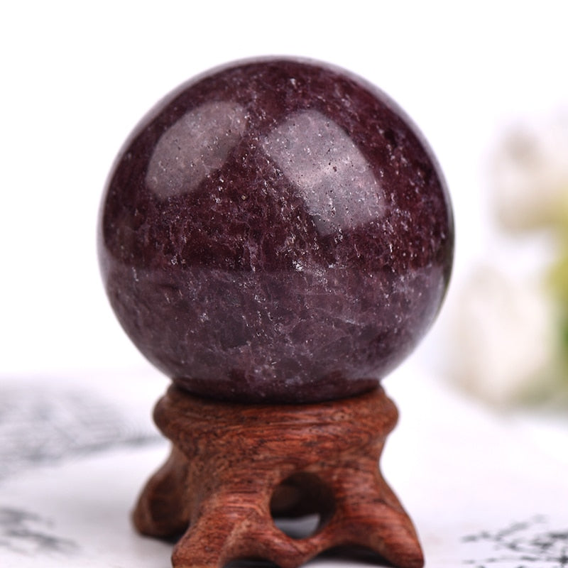 Natural Dream Amethyst Polished Globe Massaging Ball Reiki Healing Stone (Multi Colors)